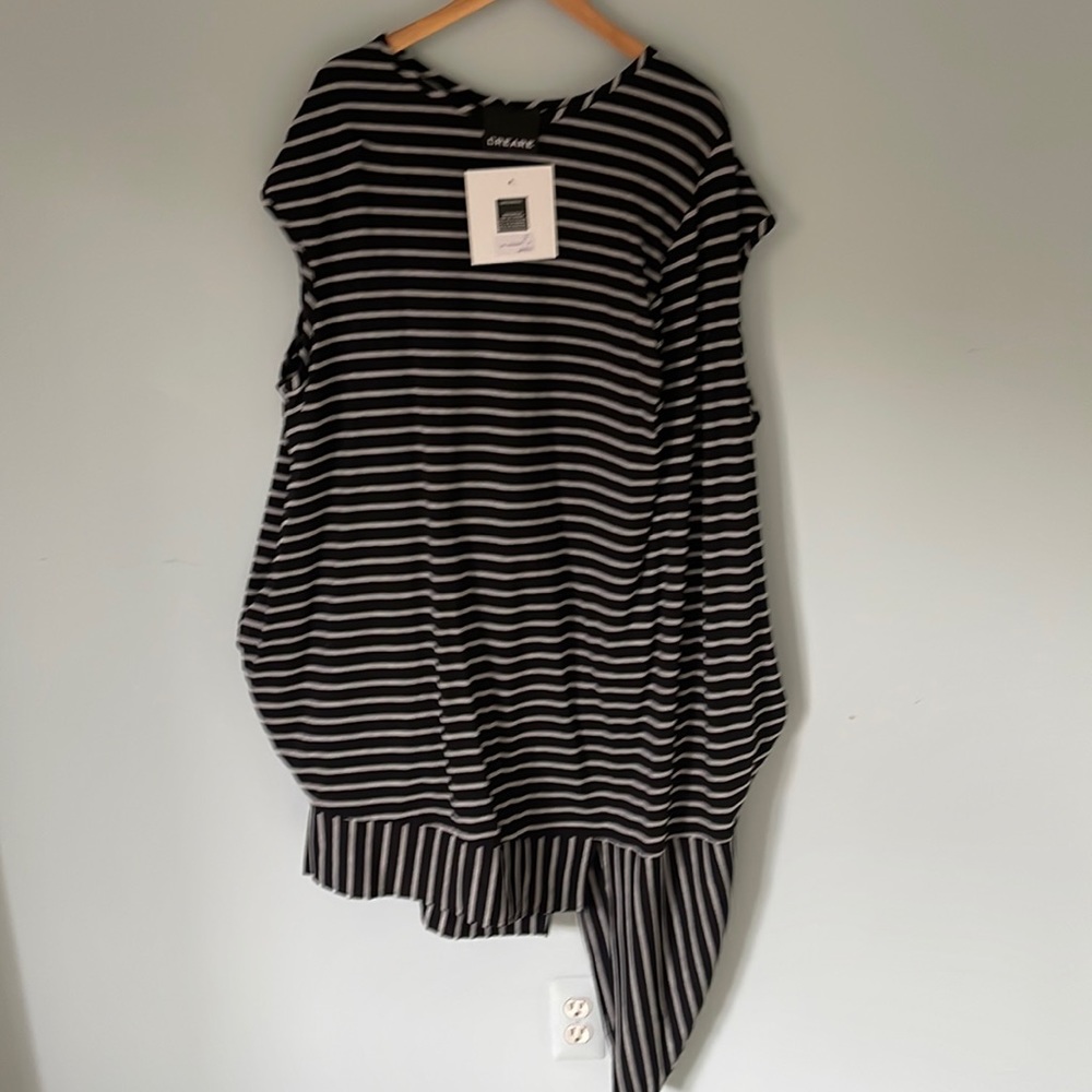 Creare (Handmade in Germany) avant-garde oversized asymmetrical sleeveless tunic
